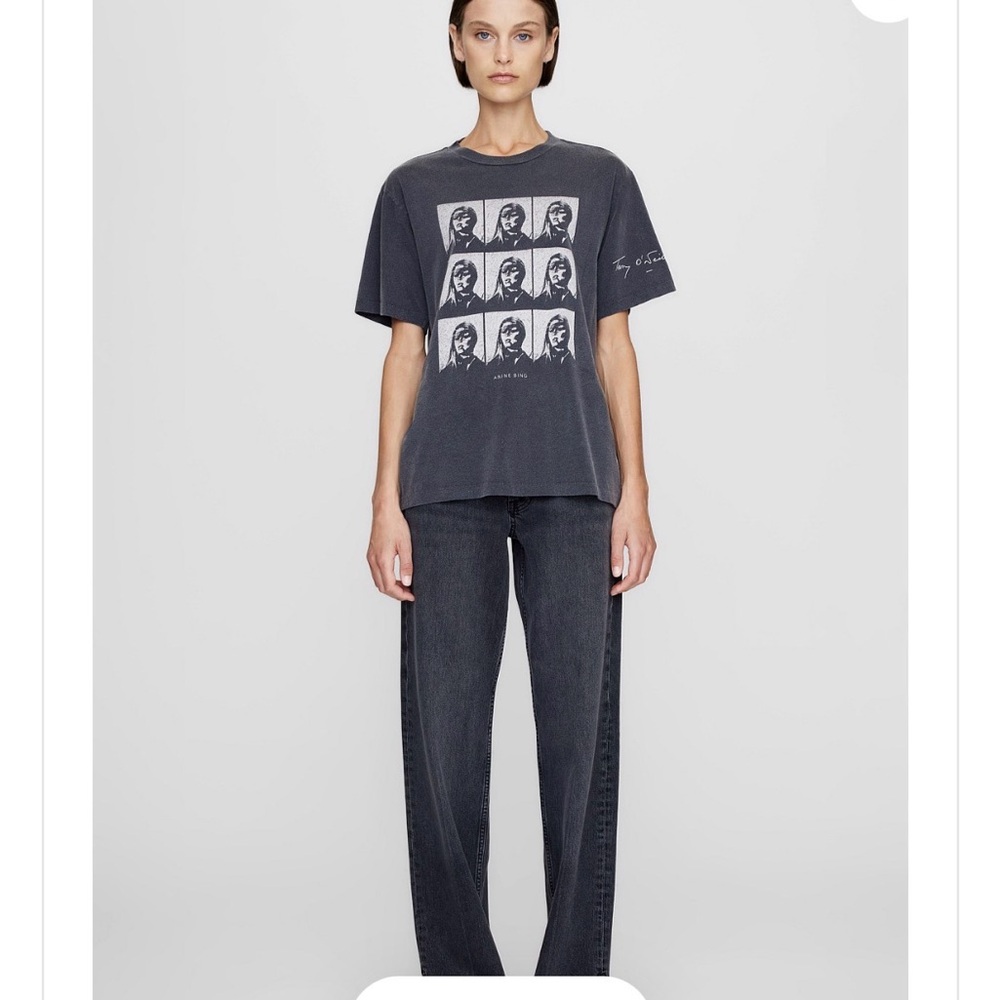 Anine Bing Washed Black Hudson Tee